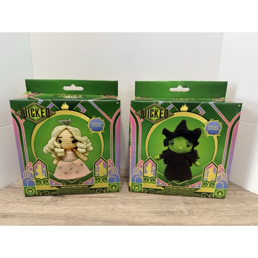 Wicked Glinda and Elphaba Crochet Kit Bundle - Set of 2 Wicked Craft Set NEW